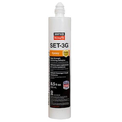 SET3G10 SET-3G, 8.5 oz. Adhesive Anchor, Epoxy, High-Strength, Coaxial Cartridge, w/ Nozzle
